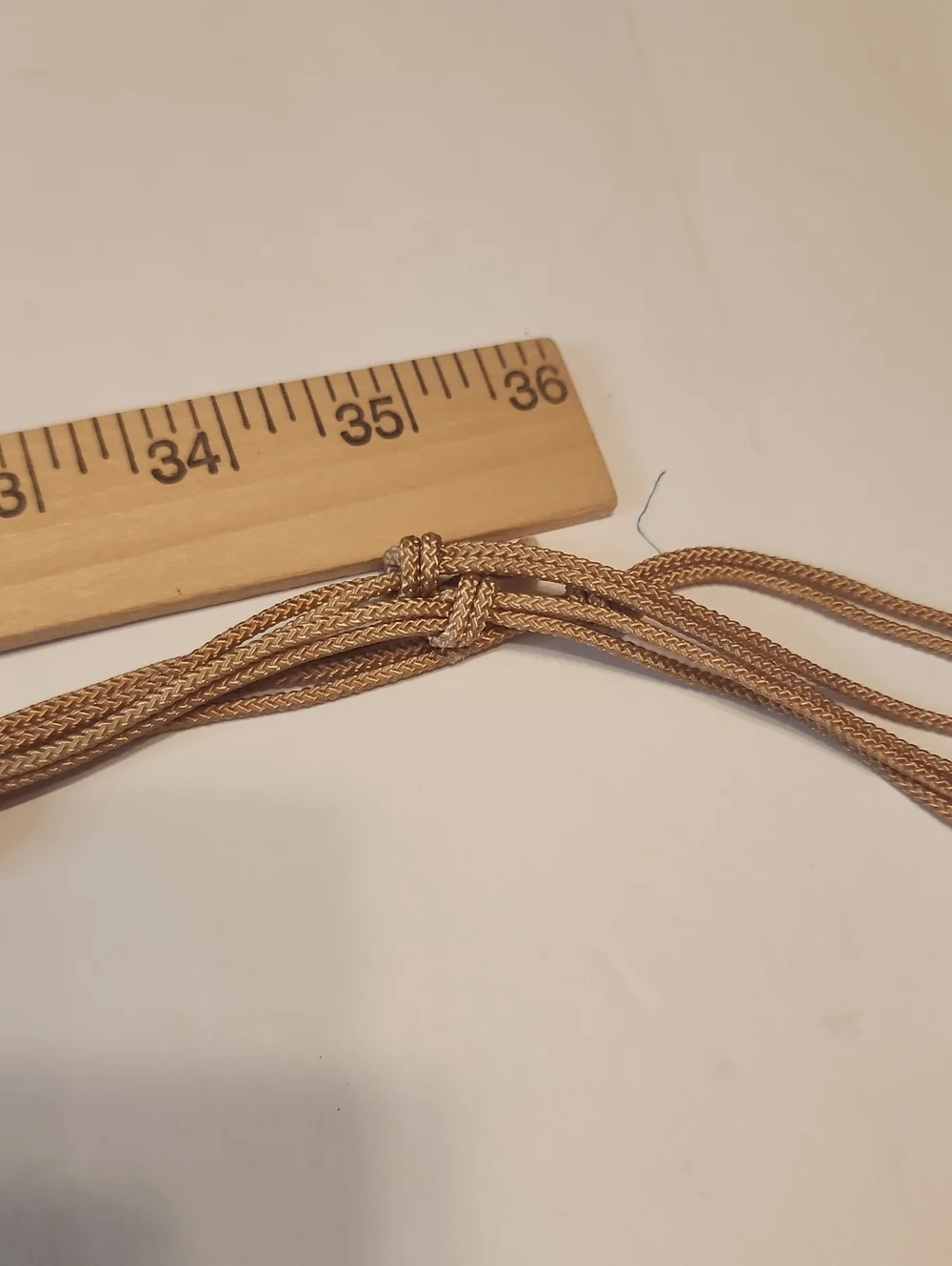 Vintage Boho Cord & Wood Macrame Beaded Woven Natural Rattan Belt Light Brown